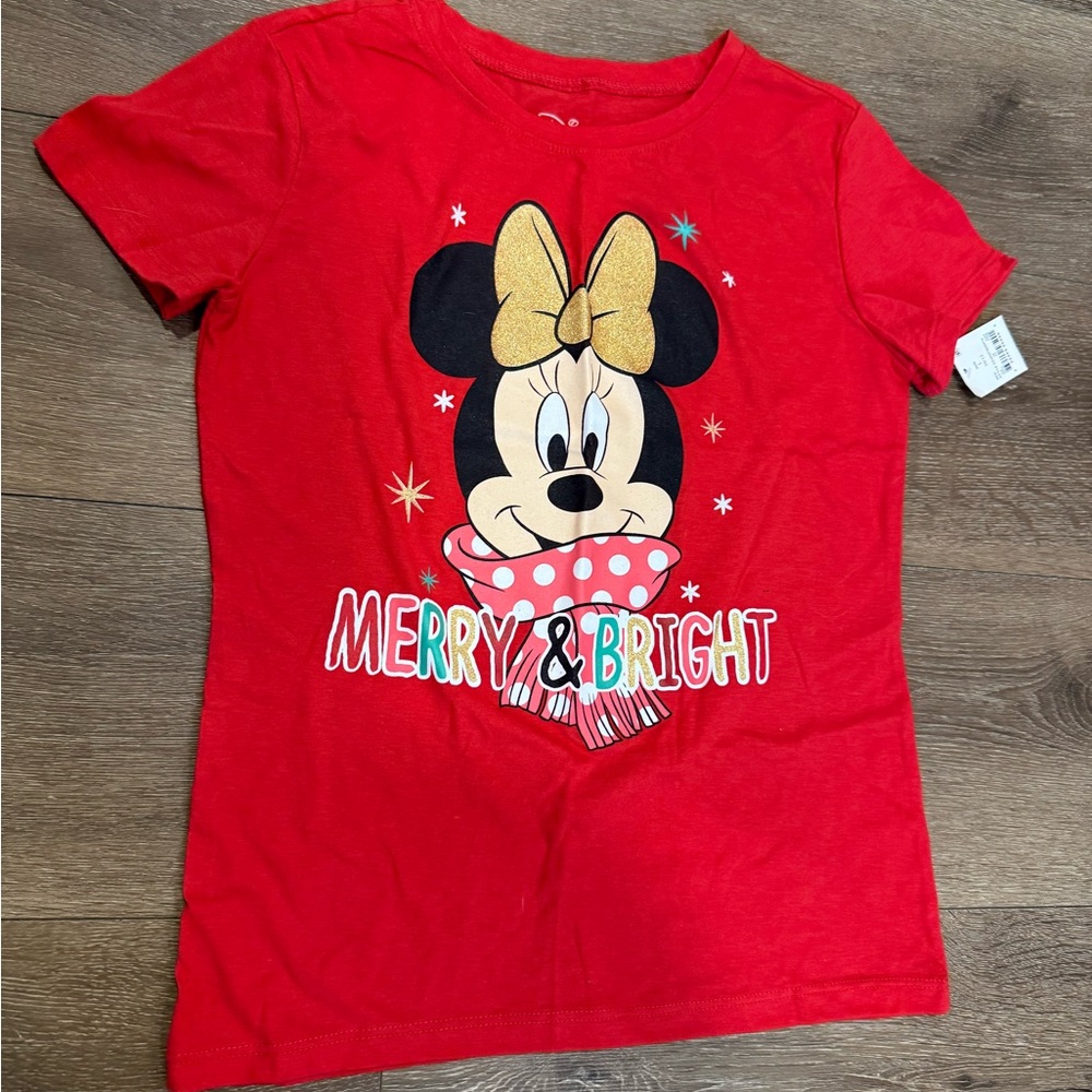 Disney Red Minnie Mouse Merry & Bright T-Shirt